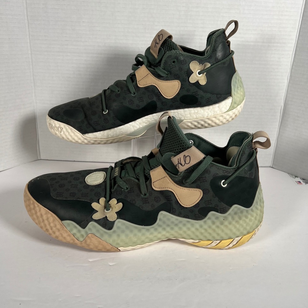 Adidas James Harden Vol 6‎ Green Tan Floral Basketball Shoes GW9032 Mens 13.5